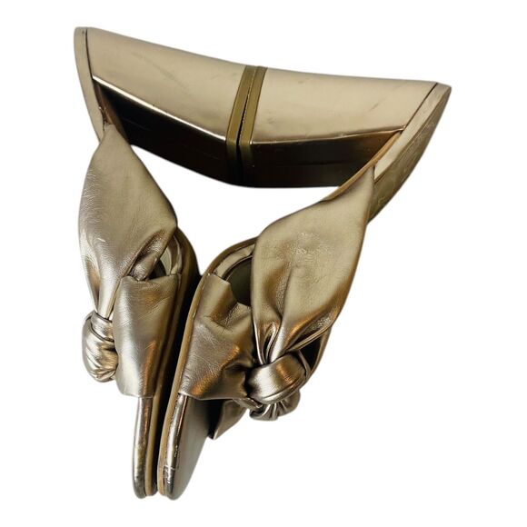 Dolce Vita Womens Knot Block Heels Rose Gold Slip On Mules Sandals Metallic 7.5 - Picture 5 of 8